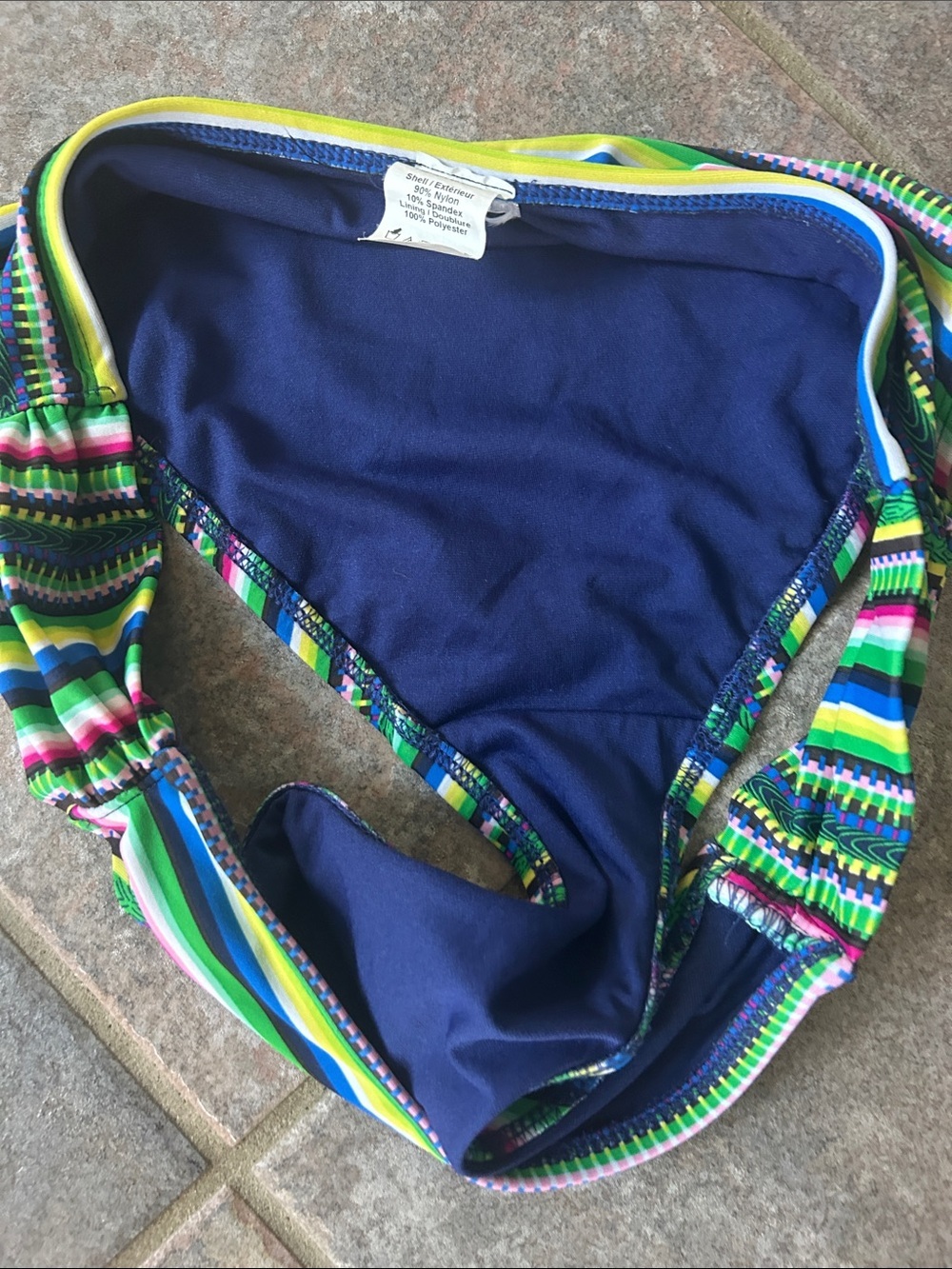 Striped Multicolor Bikini Bottom - Picture 3 of 5